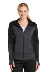 Sport-Tek ® Women's Tech Fleece Colorblock Full-Zip Hooded Jacket. LST245