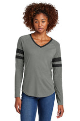 Sport-Tek ® Women's Halftime Stripe Long Sleeve V-Neck Tee LST6043