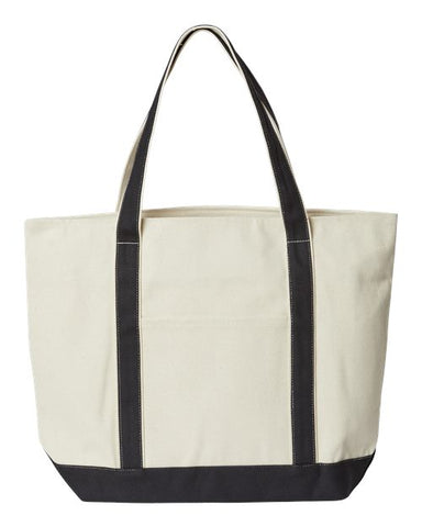 XL Zippered Cotton Canvas Resort Tote