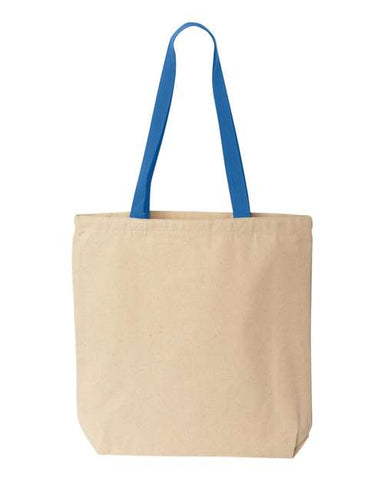 Natural Tote with Contrast-Color Handles