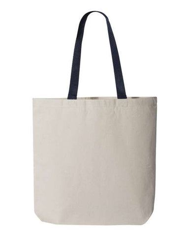 11L Canvas Tote with Contrast-Color Handles