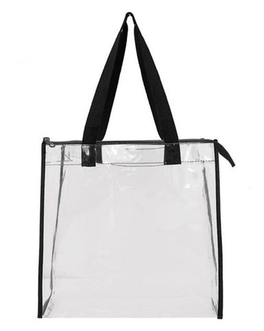 OAD Clear Zippered Tote with Full Gusset