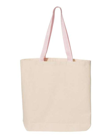 11L Canvas Tote with Contrast-Color Handles