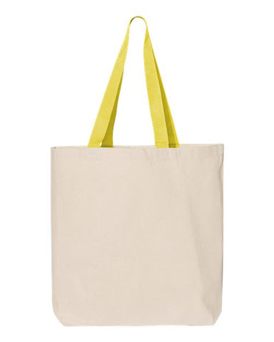 11L Canvas Tote with Contrast-Color Handles