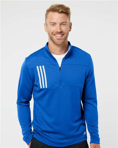 3-Stripes Double Knit Quarter-Zip Pullover