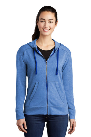 Sport-Tek ® Ladies PosiCharge ® Tri-Blend Wicking Fleece Full-Zip Hooded Jacket LST293