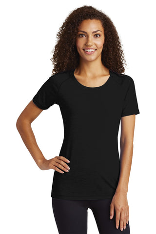 Sport-Tek ® Ladies PosiCharge ® Tri-Blend Wicking Scoop Neck Raglan Tee. LST400