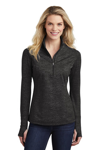 Sport-Tek  ®  Women's Sport-Wick  ®  Stretch Reflective Heather 1/2-Zip Pullover. LST855