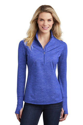 Sport-Tek  ®  Women's Sport-Wick  ®  Stretch Reflective Heather 1/2-Zip Pullover. LST855