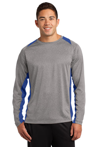 Sport-Tek® Long Sleeve Heather Colorblock Contender™ Tee. ST361LS