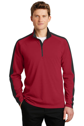 Sport-Tek ®  Sport-Wick ®  Textured Colorblock 1/4-Zip Pullover. ST861