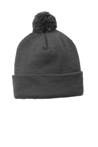 Sport-Tek  ®  Solid Pom Pom Beanie. STC37