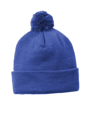 Sport-Tek  ®  Solid Pom Pom Beanie. STC37