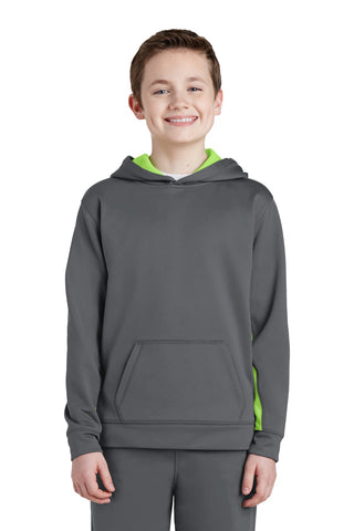 Sport-Tek® Youth Sport-Wick® Fleece Colorblock Hooded Pullover.  YST235