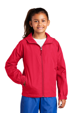 Sport-Tek® Youth Hooded Raglan Jacket. YST73