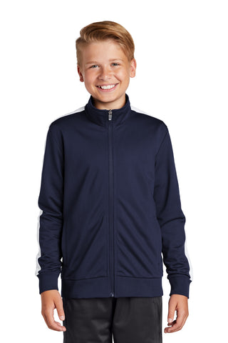 Sport-Tek  ®  Youth Tricot Sleeve Stripe Track Jacket. YST94