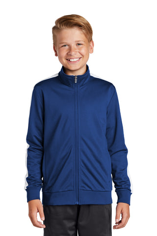 Sport-Tek  ®  Youth Tricot Sleeve Stripe Track Jacket. YST94