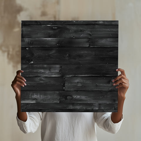 Whimsical Distressed Black Wood