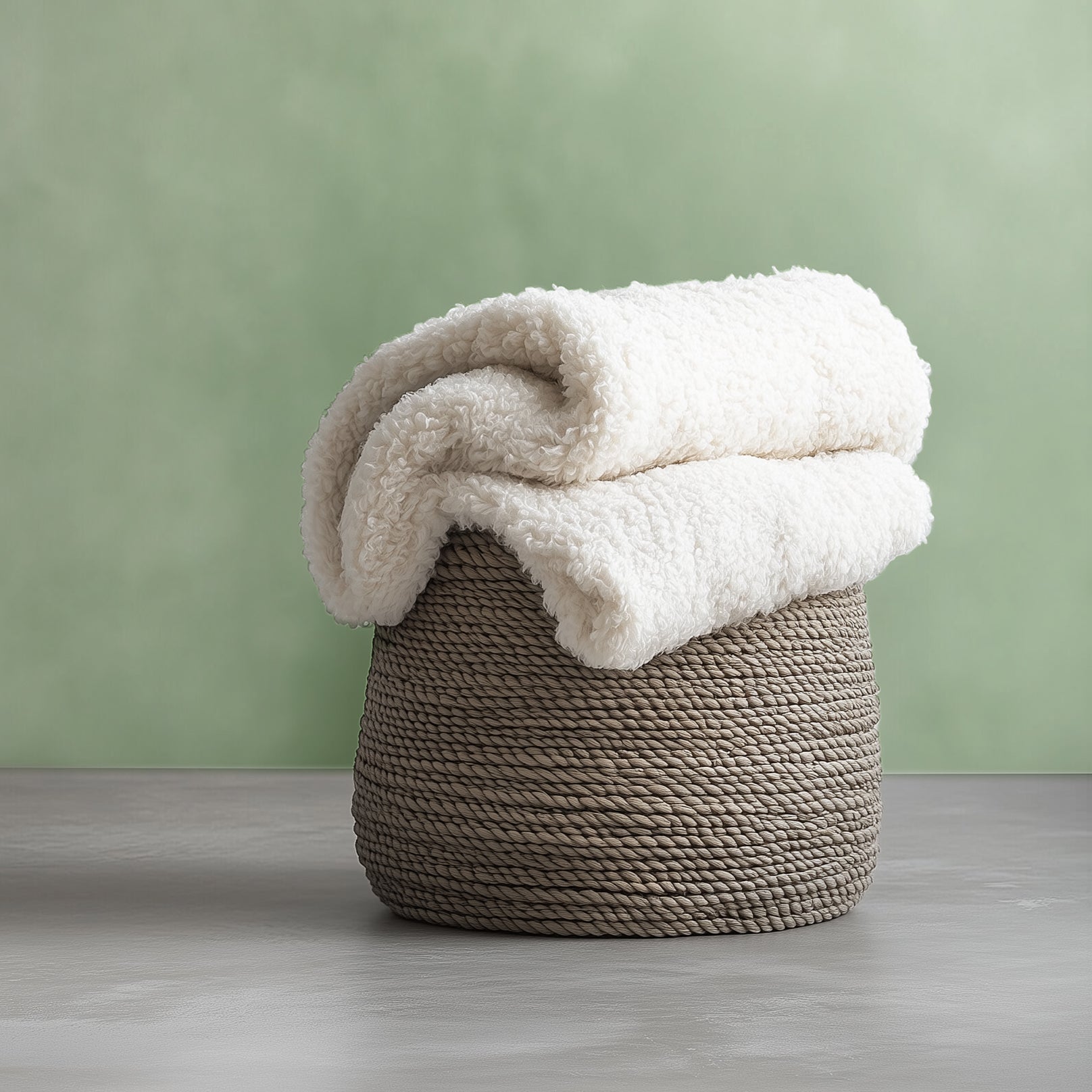 Textured Muted Sage Green Soft