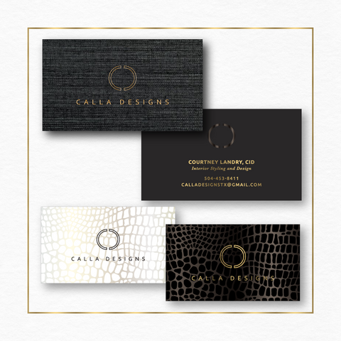 Modern Business Card Design Embossed Gold Foil