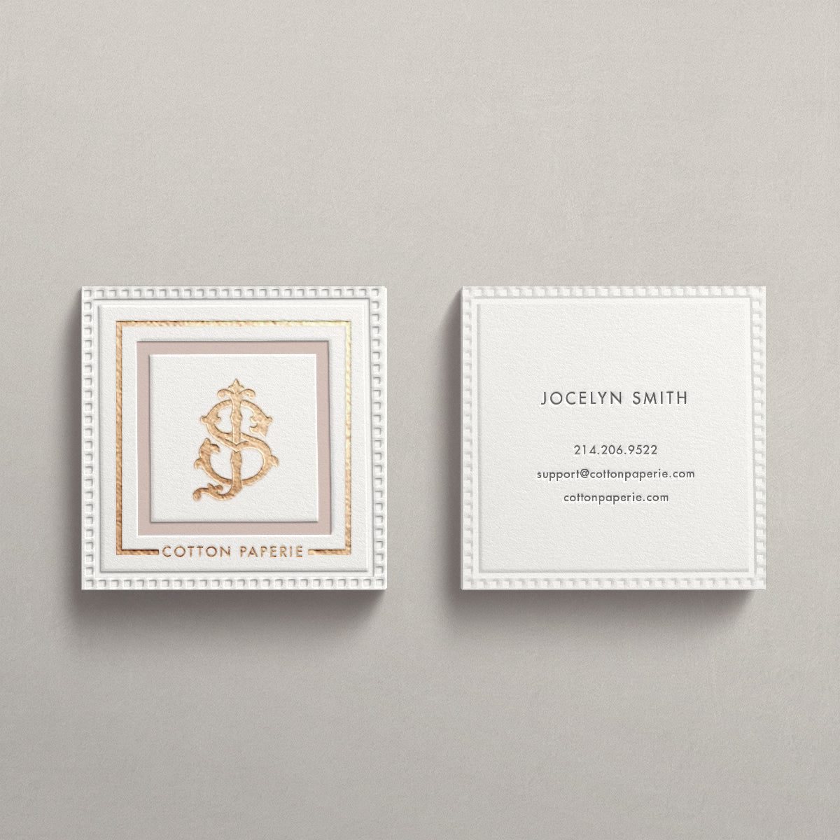Embossed Monogram Letterpress Business Cards – Cotton Paperie
