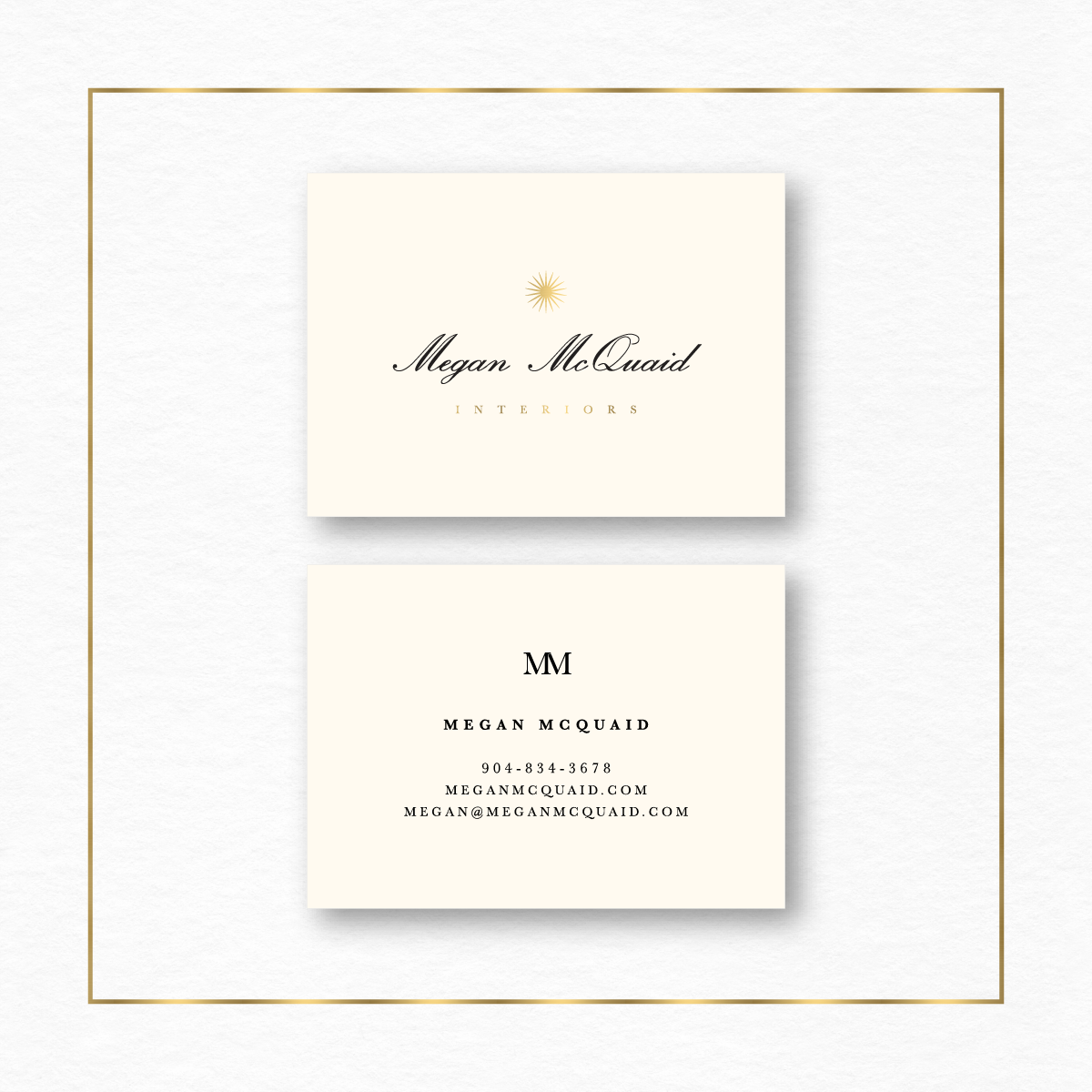 Custom Business Card Design Embossed Gold Foil Modern