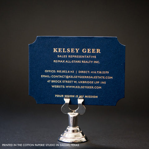 Navy Blue Die Cut Card